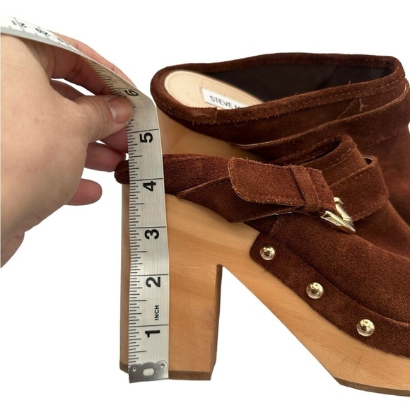 New Steve Madden Y2K Tan Hilde Suede Platform Mule - Picture 6 of 7